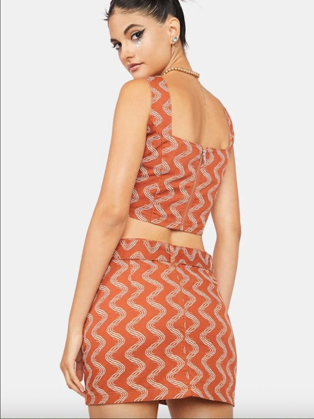 {Milk It | Dolls Kill} Wavy Stripe Cropped Tank & Mini Skirt Set ~ Size 6 & 8